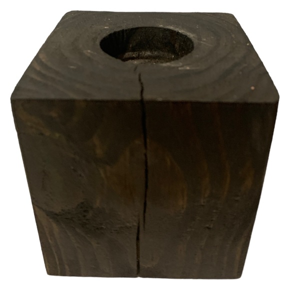 Handmade Wooden Tea Light Candle Holder Set Of 3 Rustic Cabin Decor Gift Set - Picture 9 of 9
